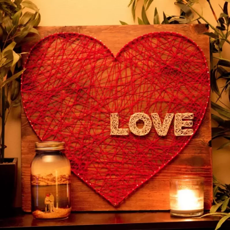 Сердце в стиле String Art